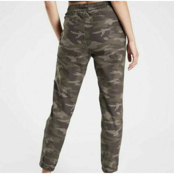 Athleta Camo Jogger Pants "Farallon" Size 4 Midrise Dark Gray Olive Green Crop - Picture 2 of 12